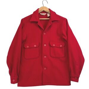 Vintage Boy Scouts of America Wool Jacket Red Official BSA Shirt Jacket Size 38